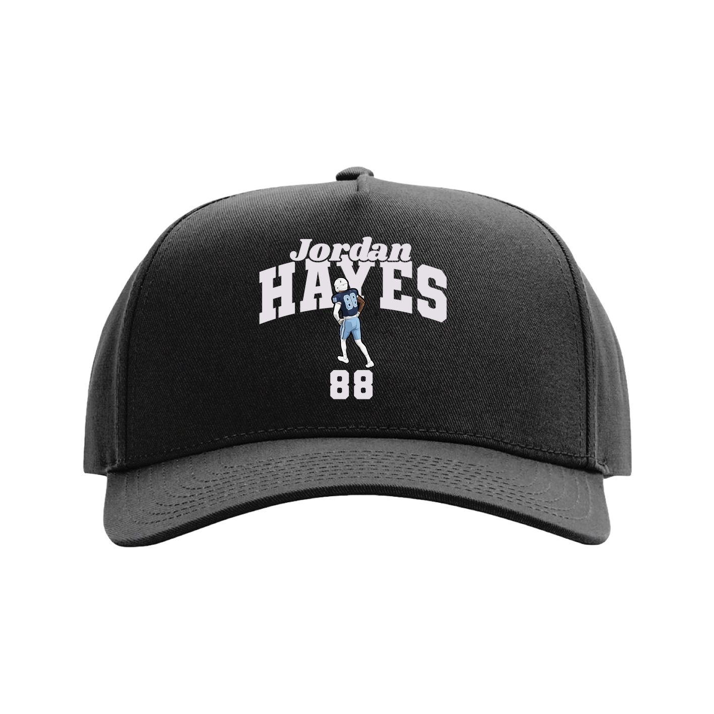 Full Fabric Five-Panel Champ Cap — Signature Arch in Black