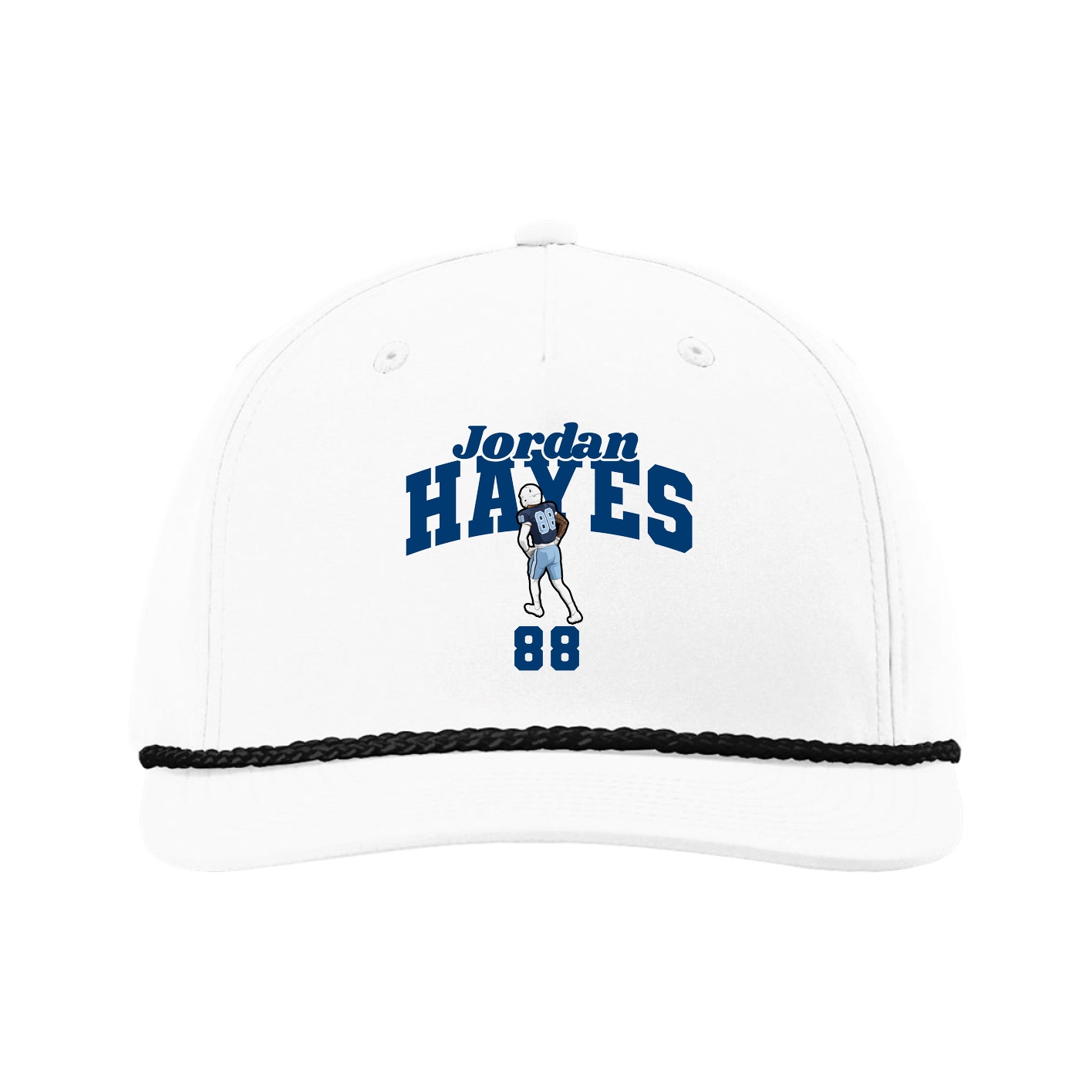 Five-Panel Classic Rope Cap — Signature Arch in White