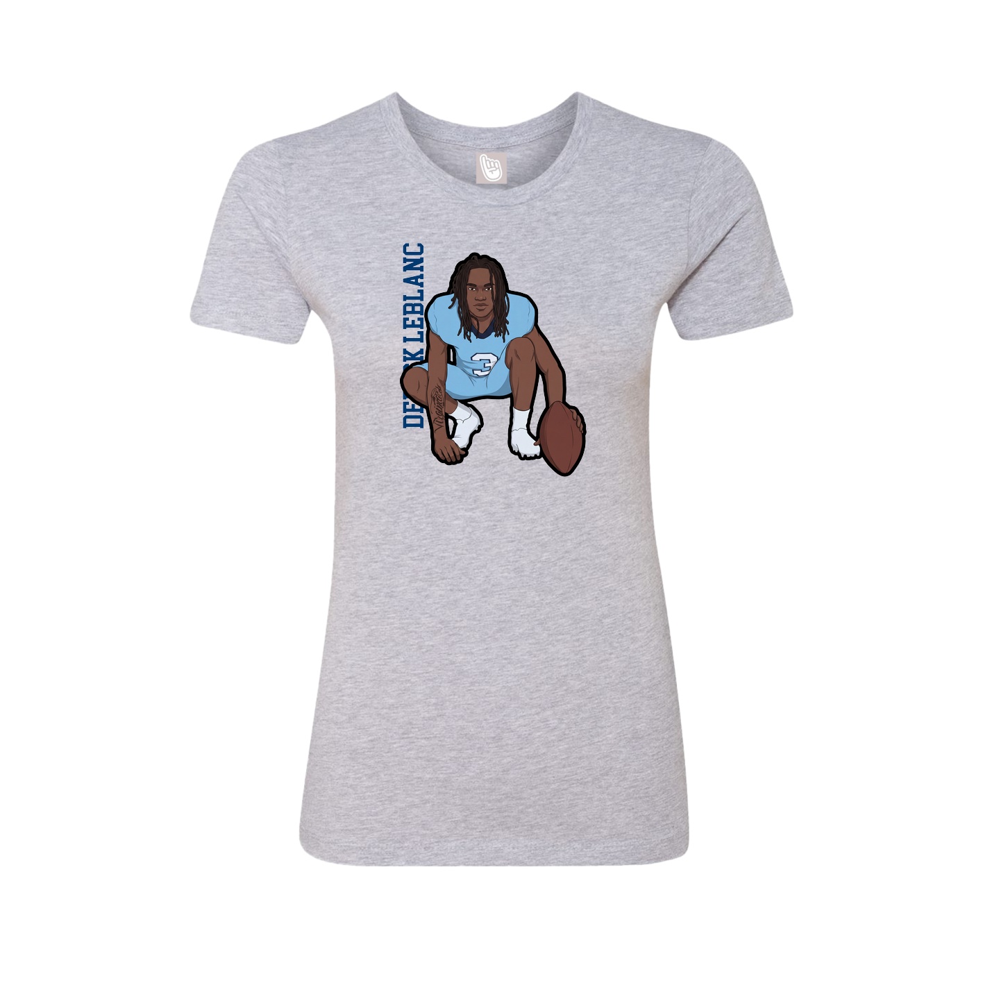 Fitted Women's Tee — Name Vertical in Grey