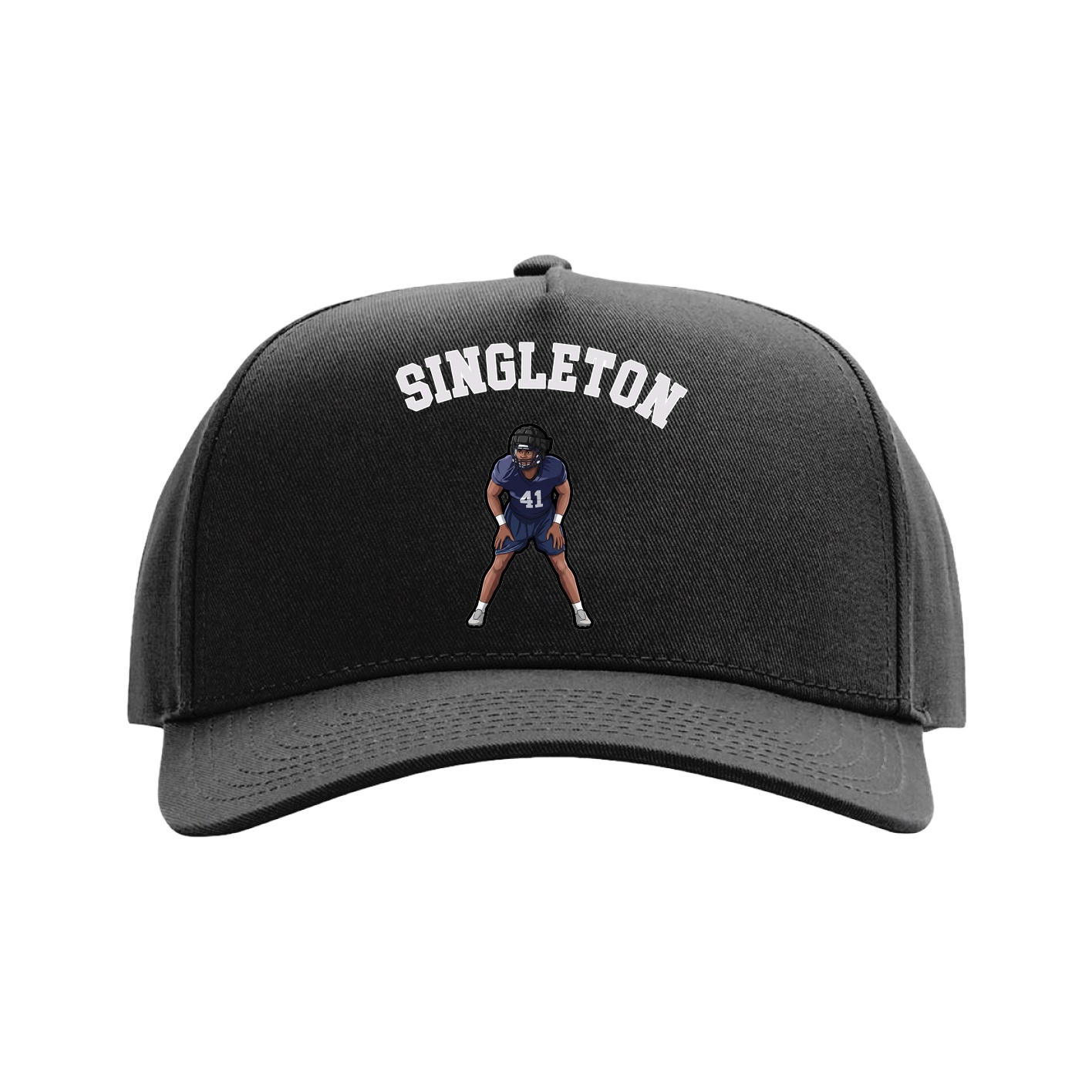 Full Fabric Five-Panel Champ Cap — Shirsey Arch in Black