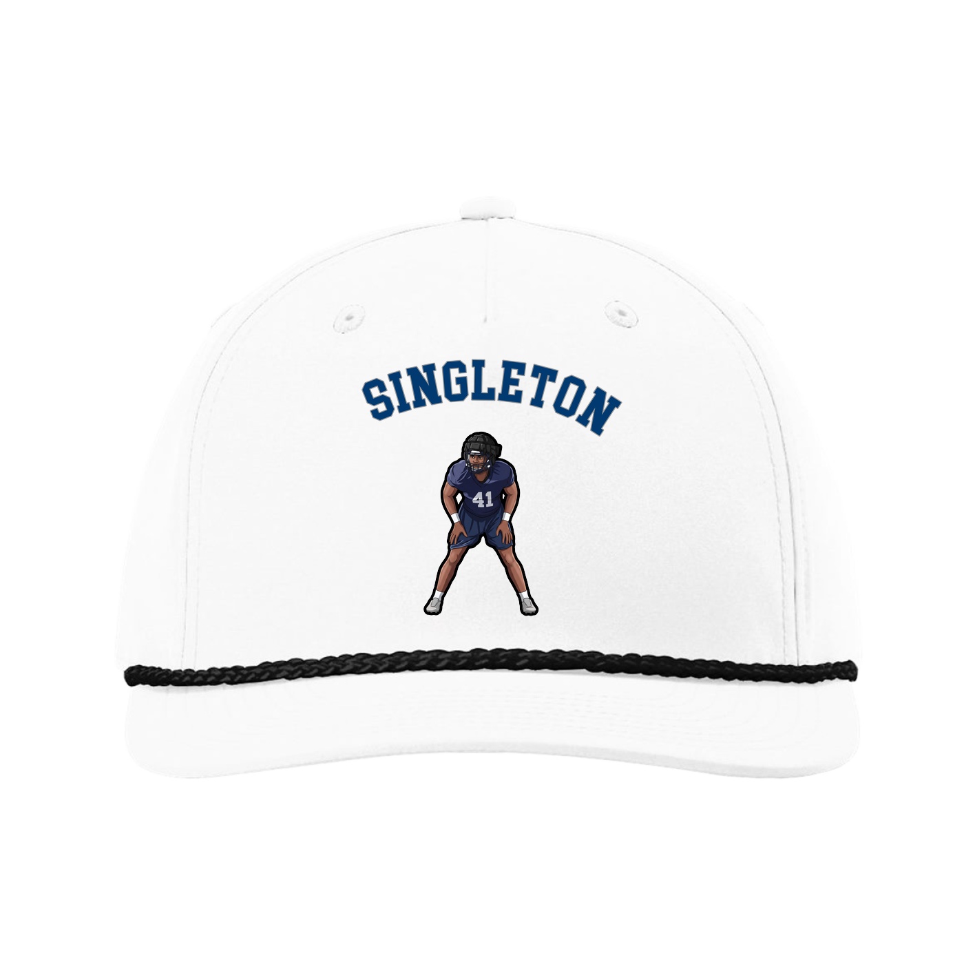 Five-Panel Classic Rope Cap — Shirsey Arch in White