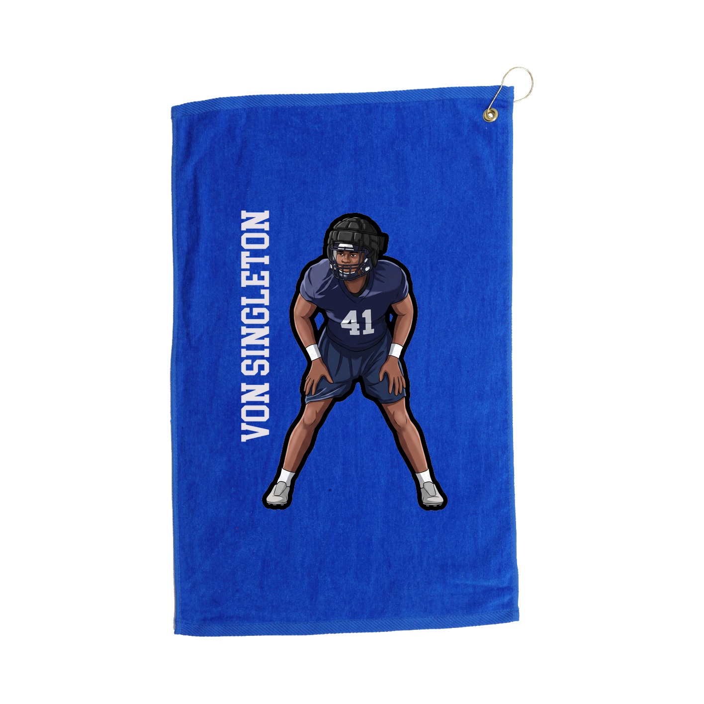 Golf Towel — Name Vertical in Royal