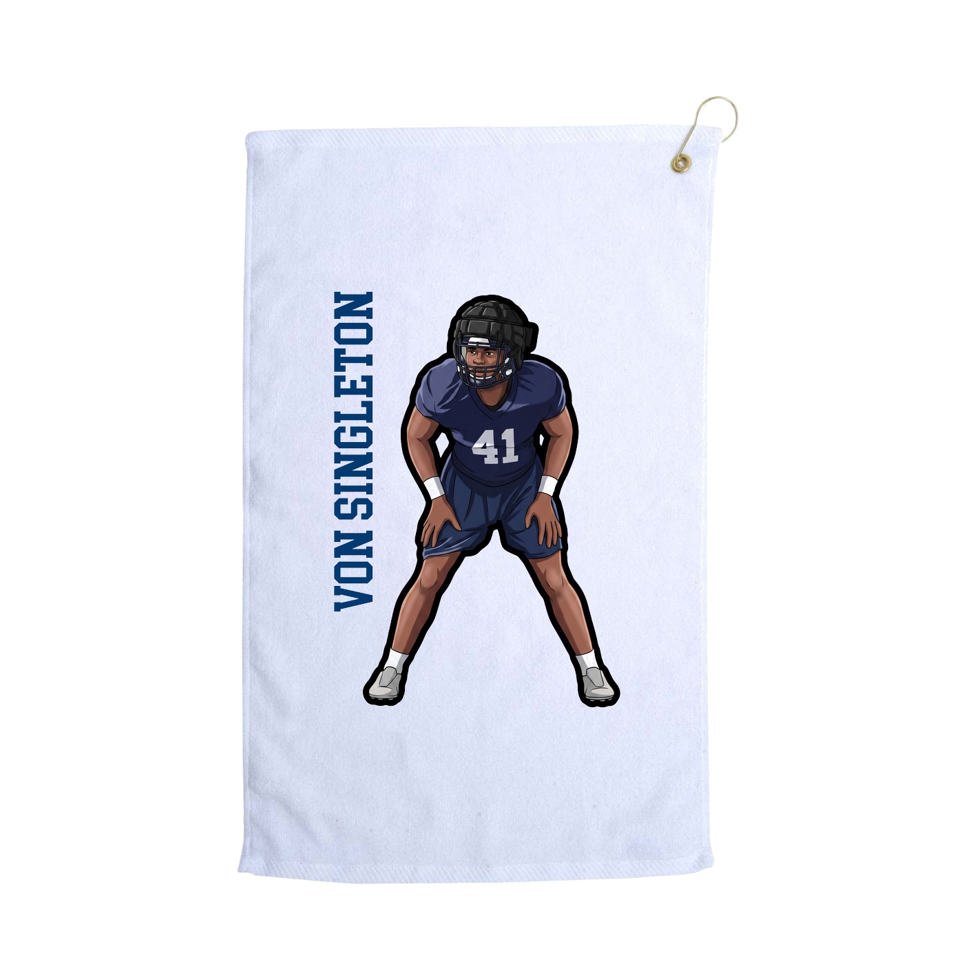 Golf Towel — Name Vertical in White