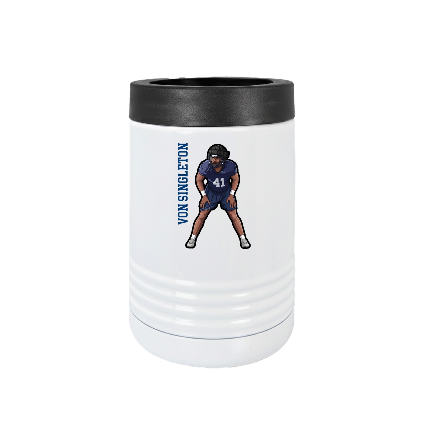 Beverage Holder — Name Vertical in White