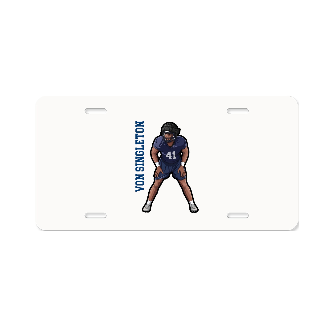 License Plate — Name Vertical in Classic