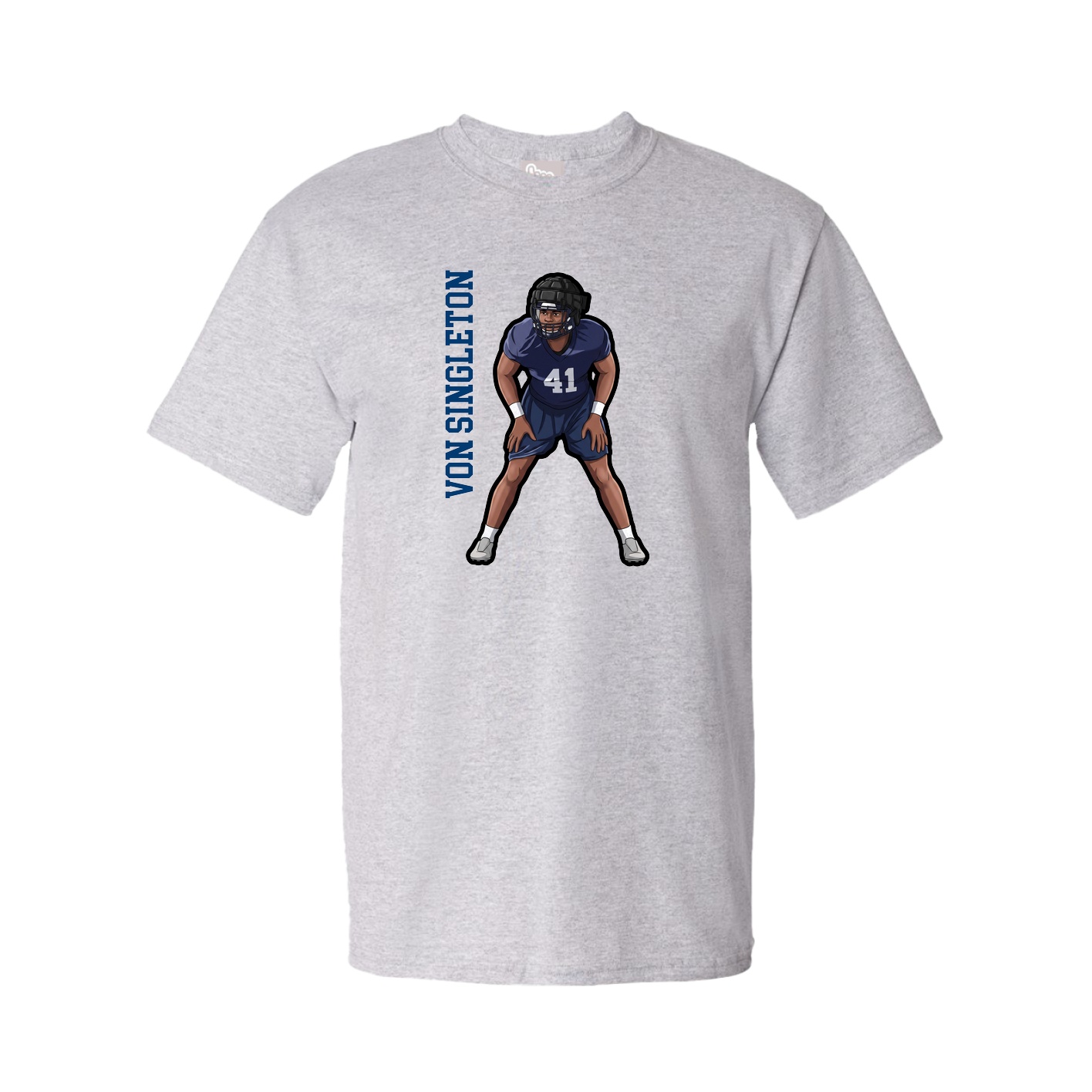 Tee — Name Vertical in Grey