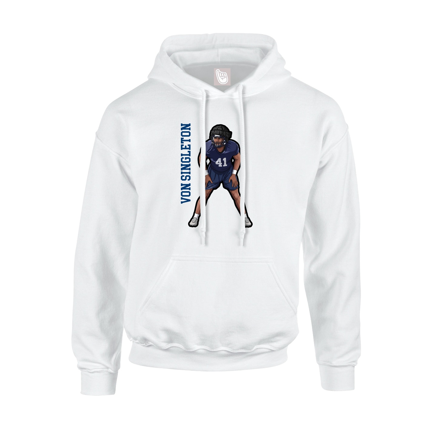 Youth Hoodie — Name Vertical in White