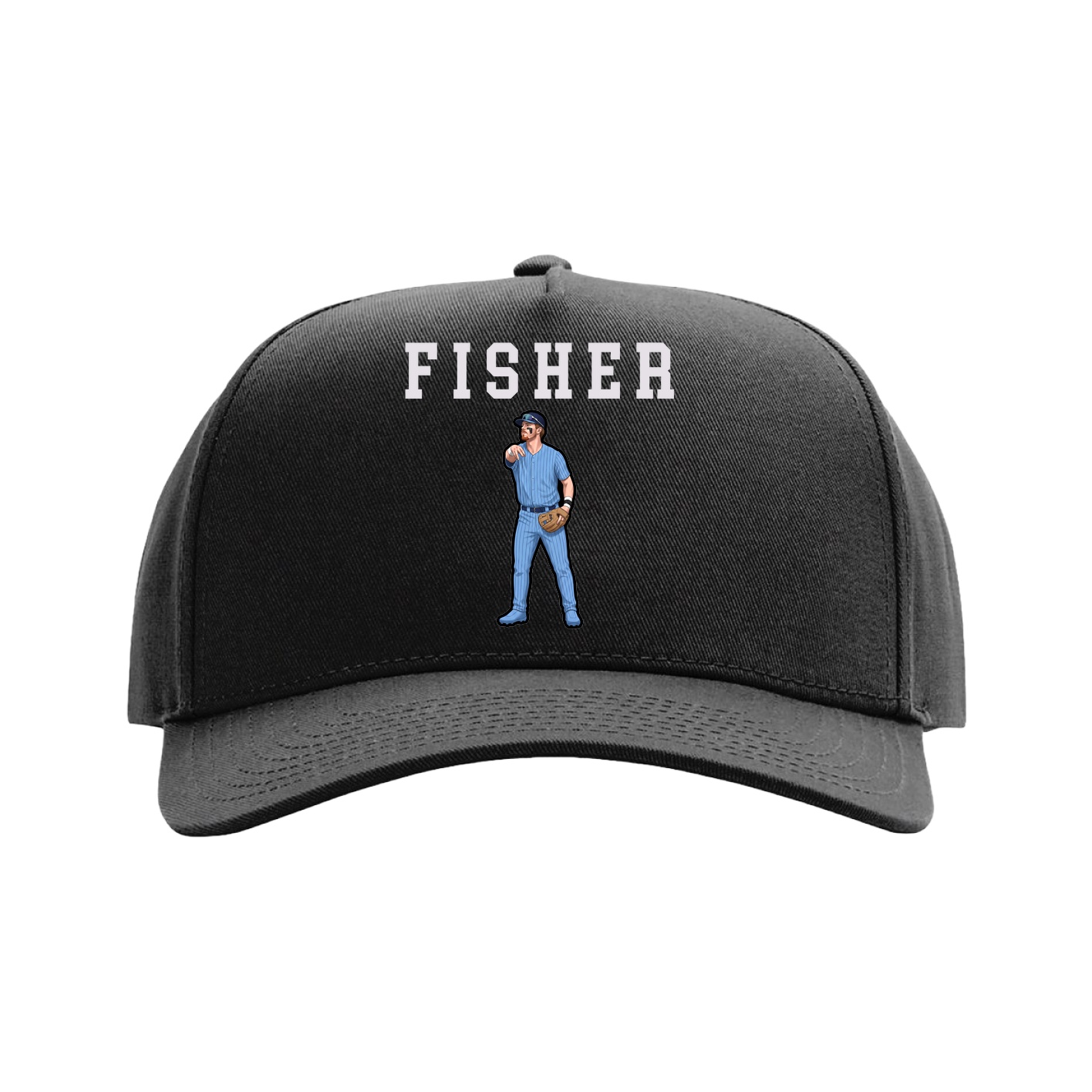 Full Fabric Five-Panel Champ Cap — Shirsey in Black