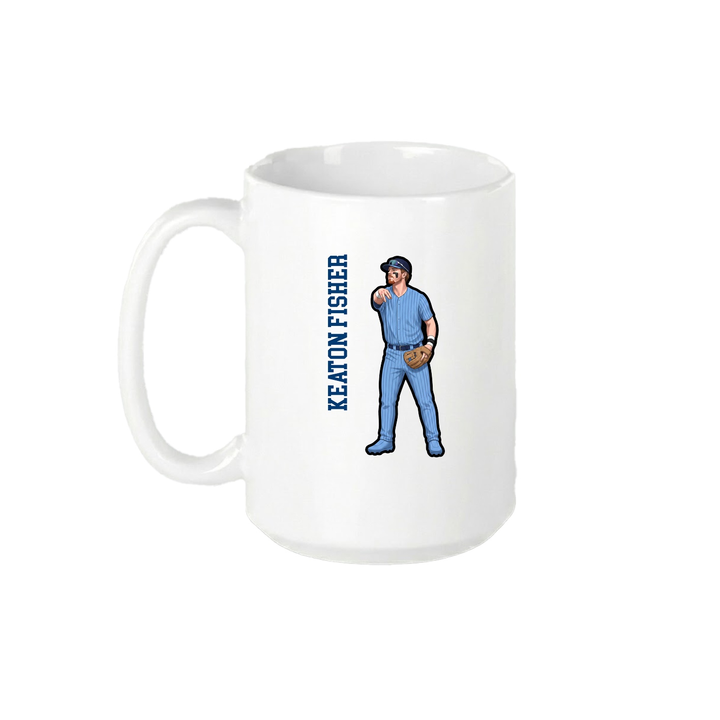 15oz Coffee Mug — Name Vertical in White