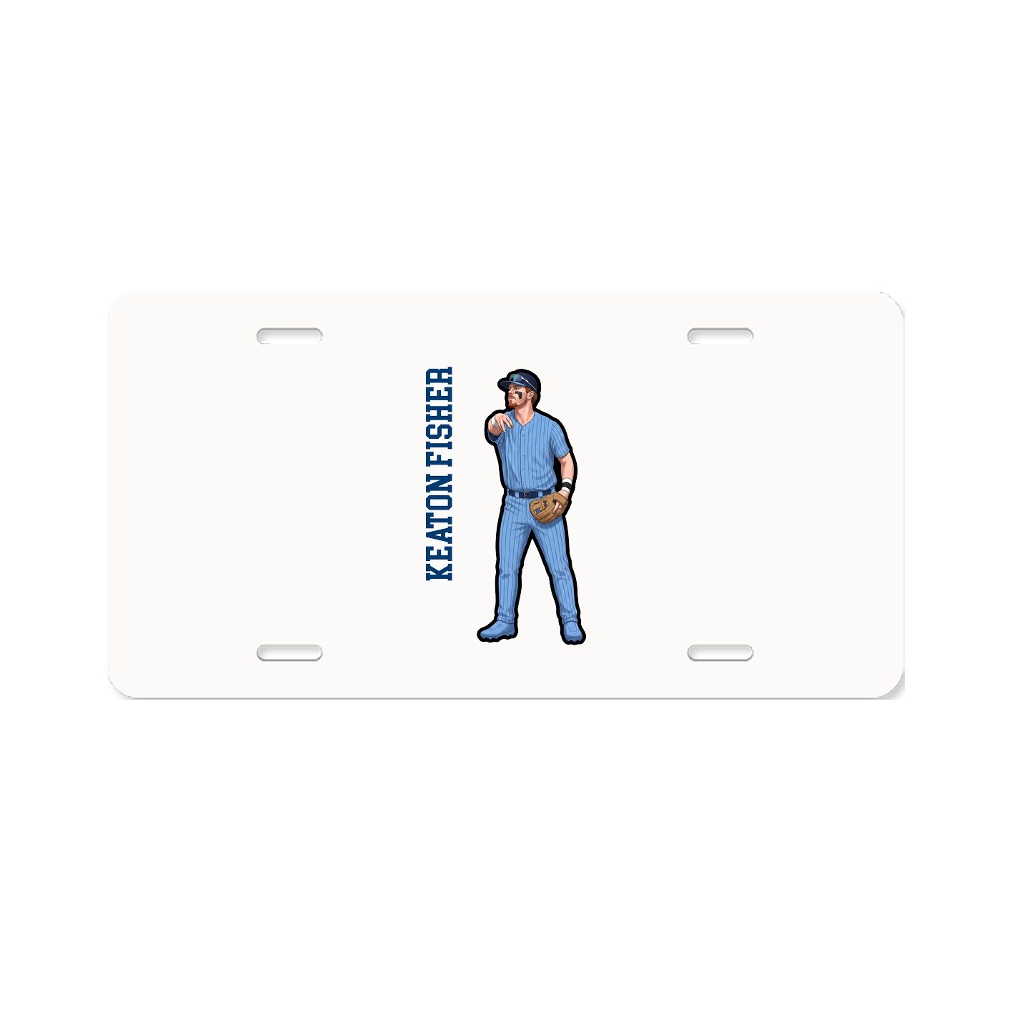 License Plate — Name Vertical in Classic