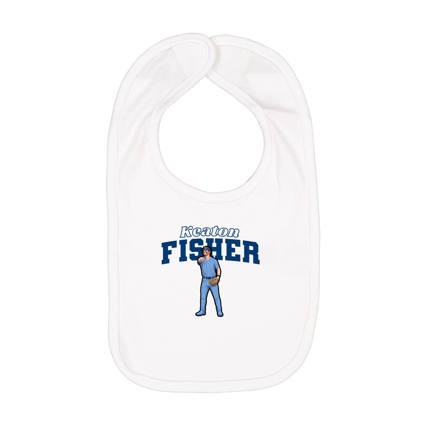 Infant Bib — Name Arch in White