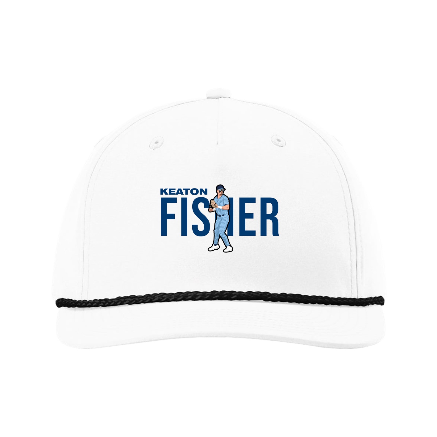 Five-Panel Classic Rope Cap — Player Name in White