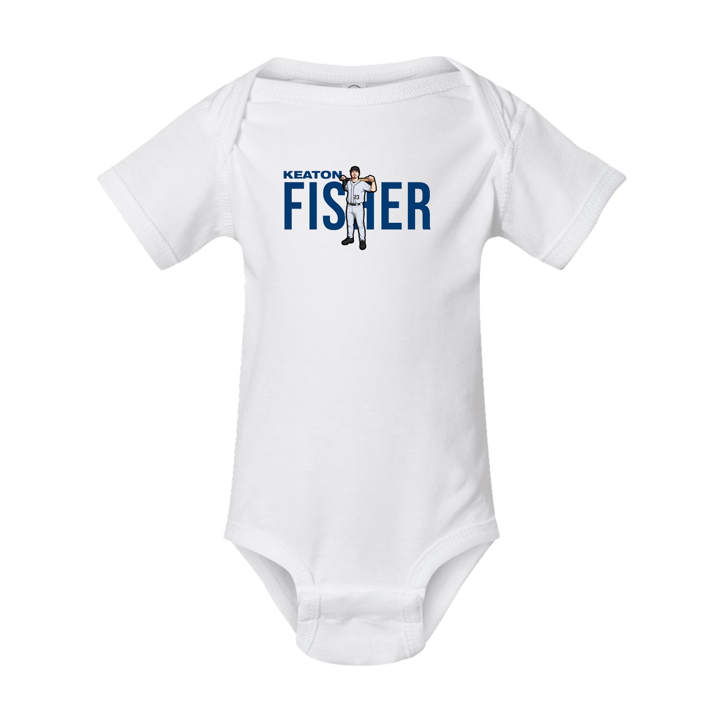 Baby Onesie — Player Name in White