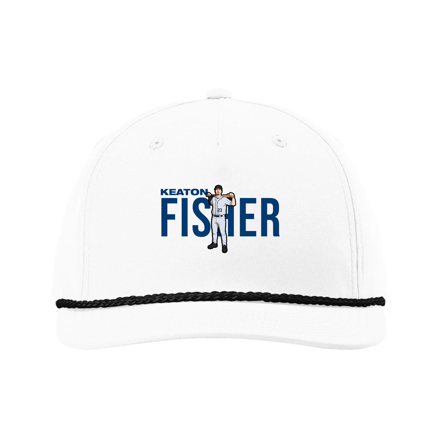 Five-Panel Classic Rope Cap — Player Name in White
