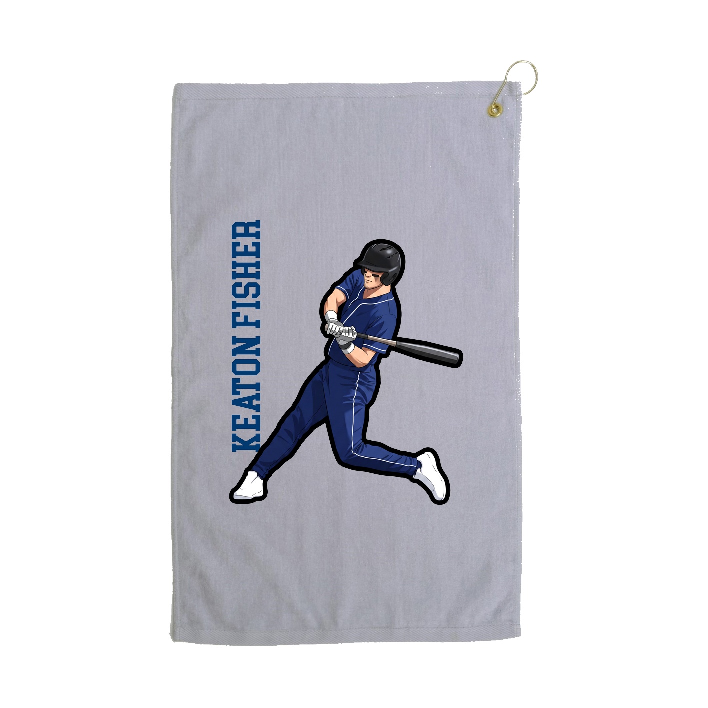 Golf Towel — Name Vertical in Grey