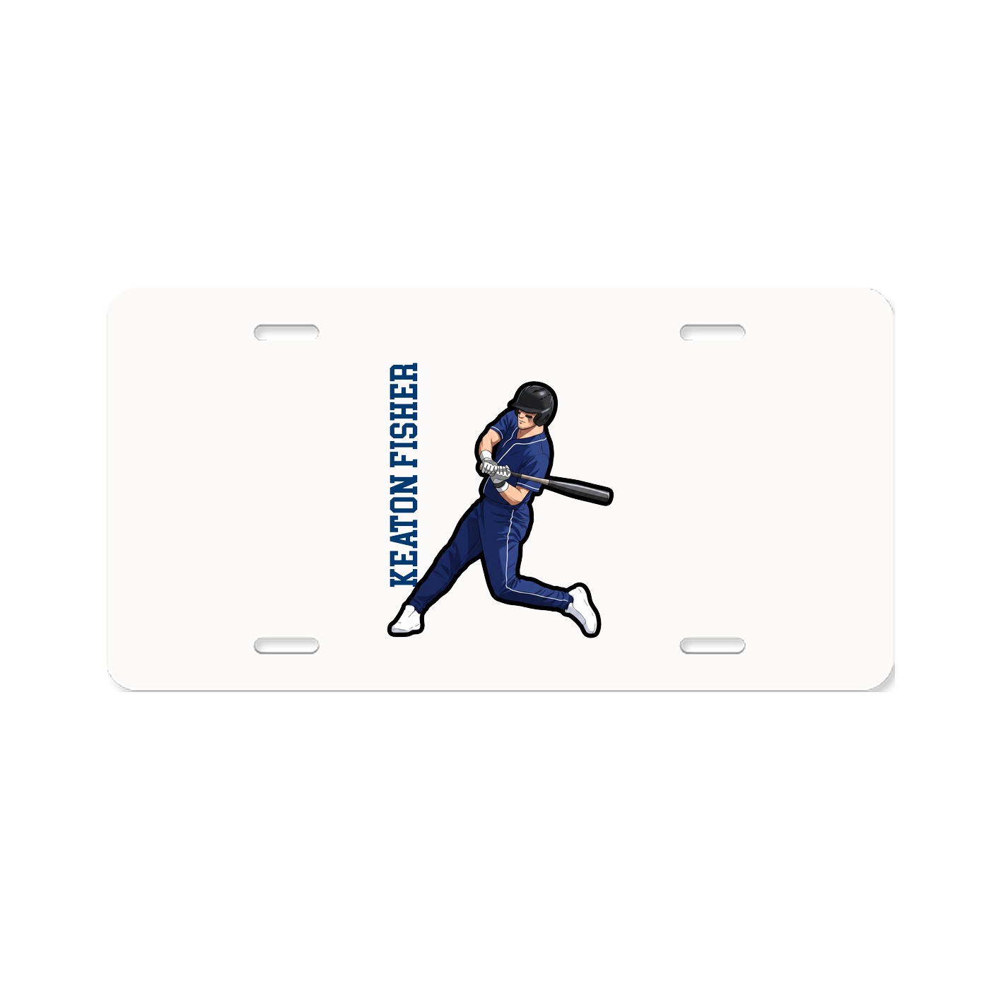 License Plate — Name Vertical in Classic