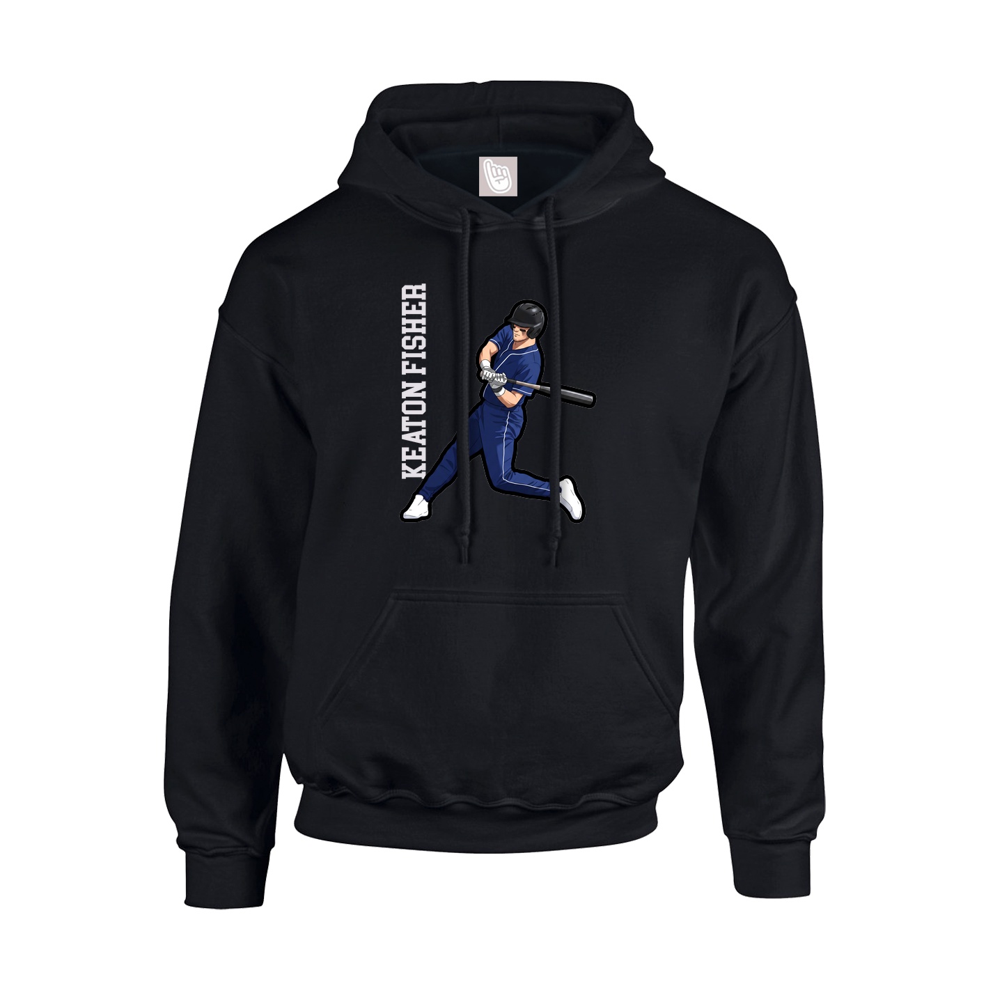 Hoodie — Name Vertical in Black