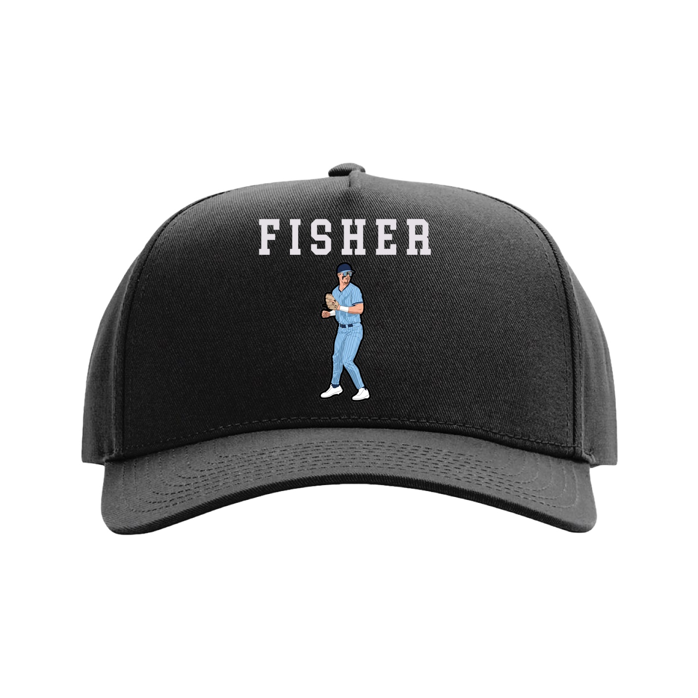 Full Fabric Five-Panel Champ Cap — Shirsey in Black
