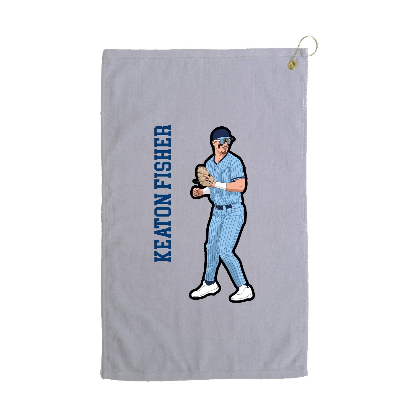 Golf Towel — Name Vertical in Grey