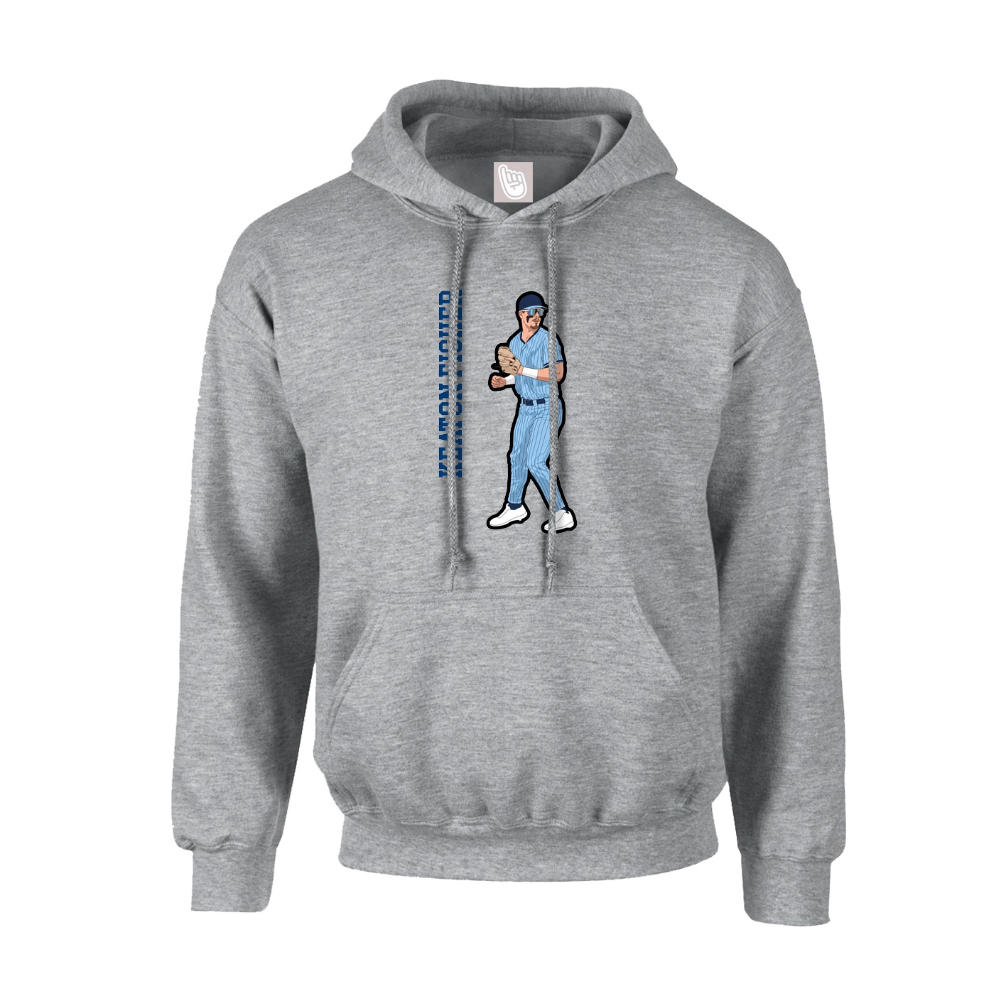 Hoodie — Name Vertical in Grey