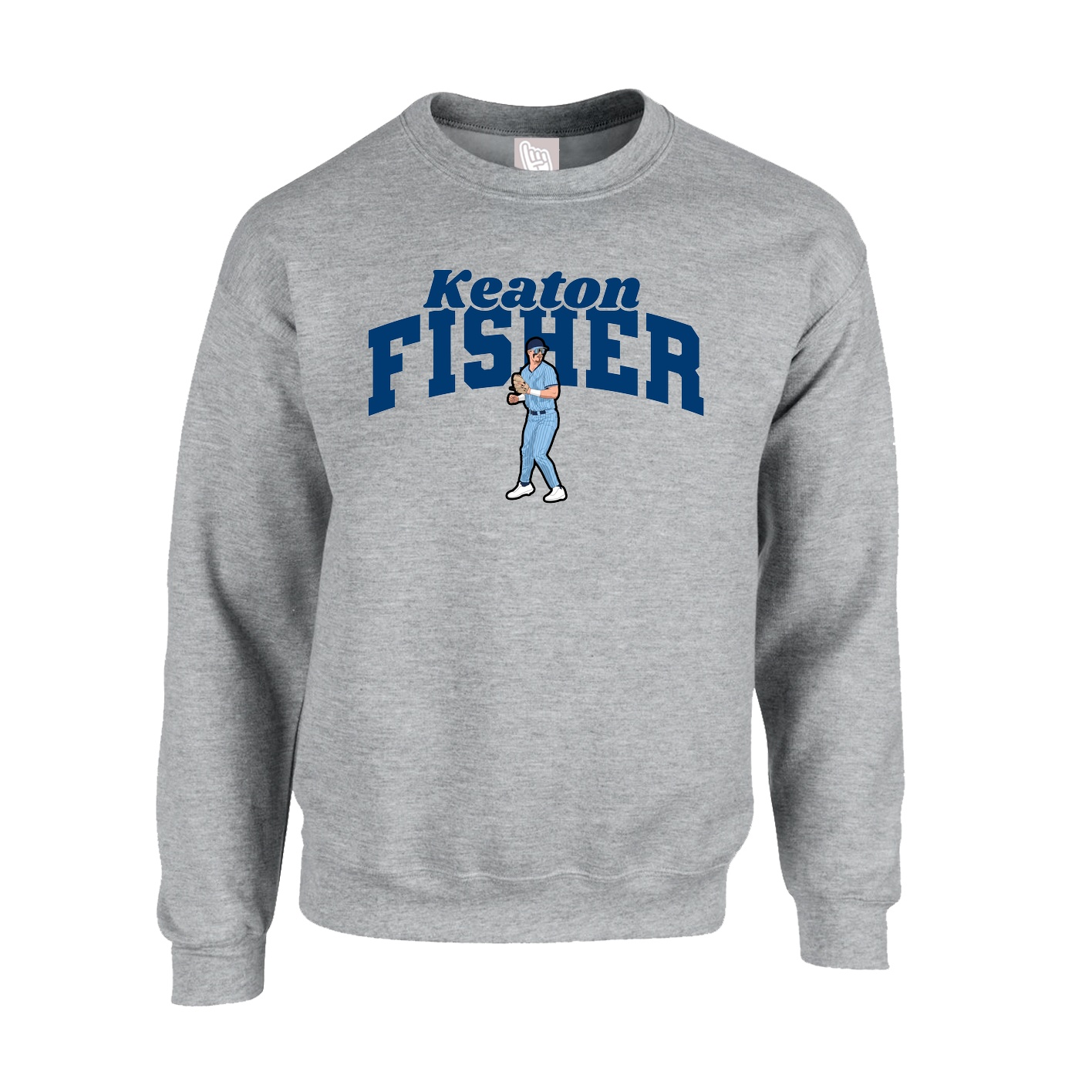 Fleece Crew — Signature Arch in Grey