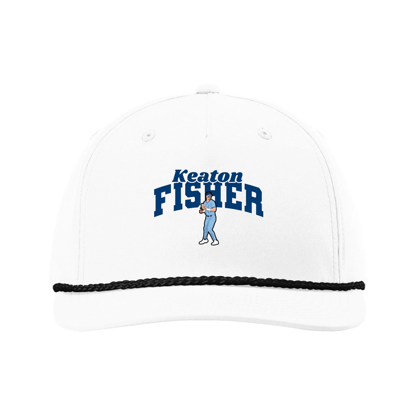 Five-Panel Classic Rope Cap — Signature Arch in White