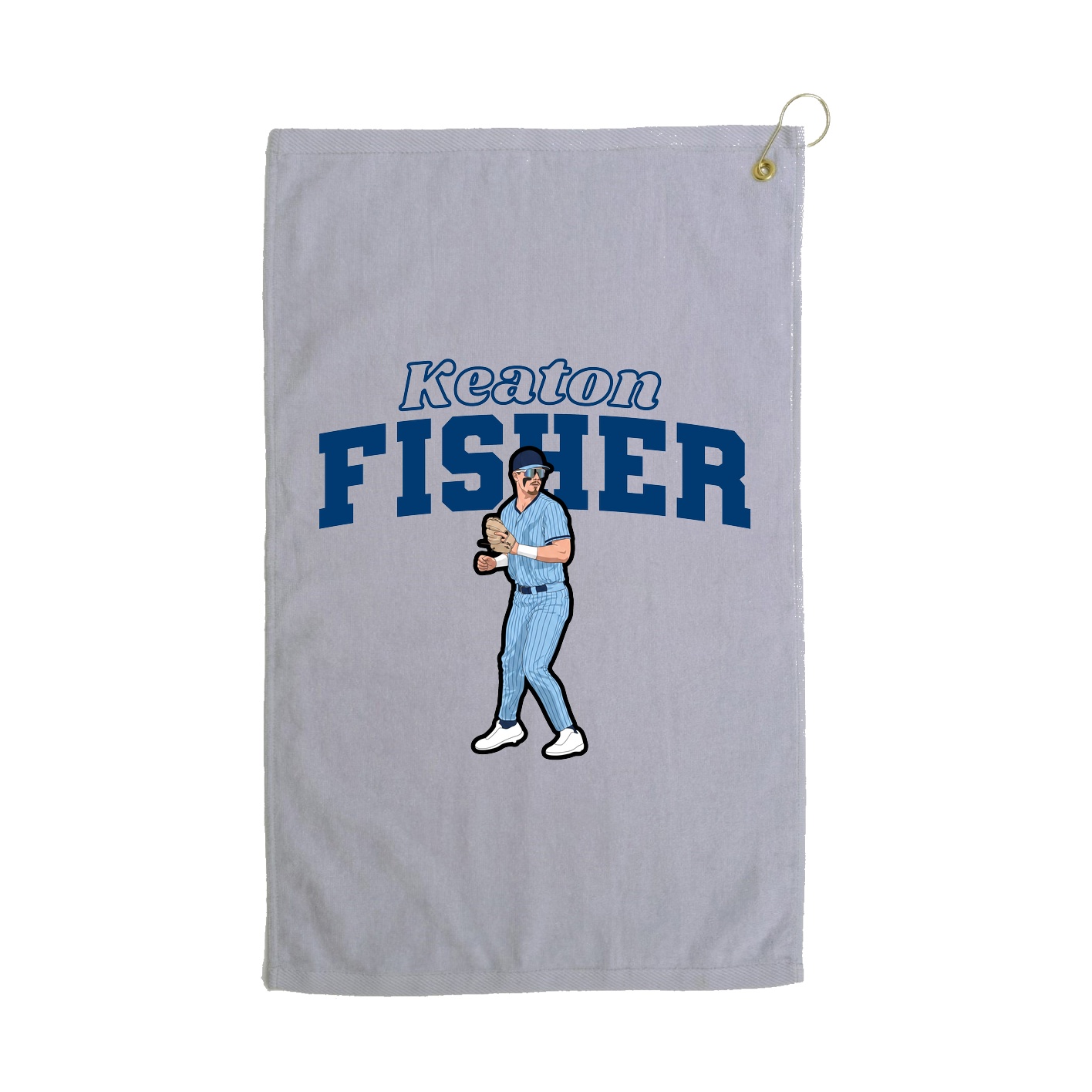 Golf Towel — Name Arch in Grey