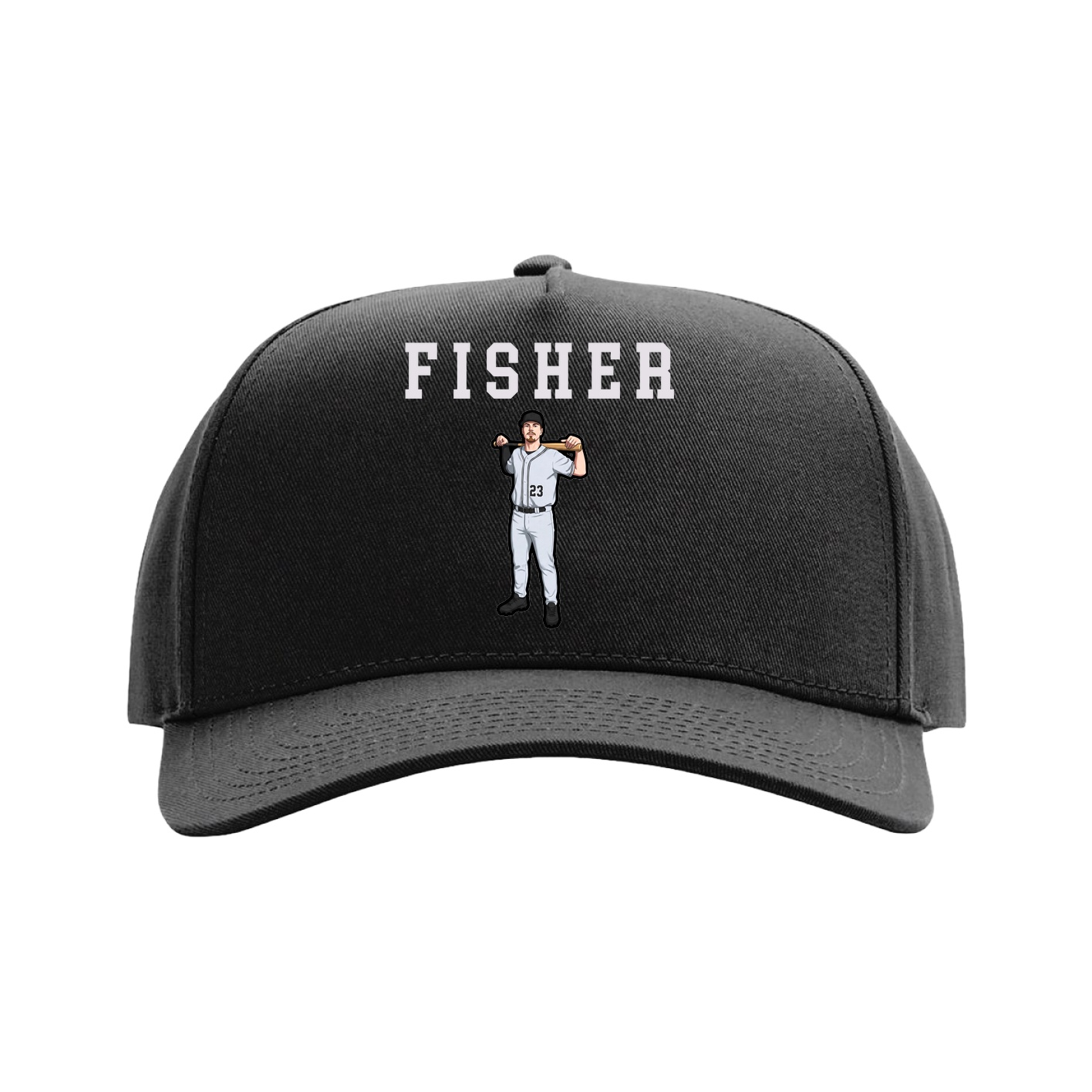 Full Fabric Five-Panel Champ Cap — Shirsey in Black
