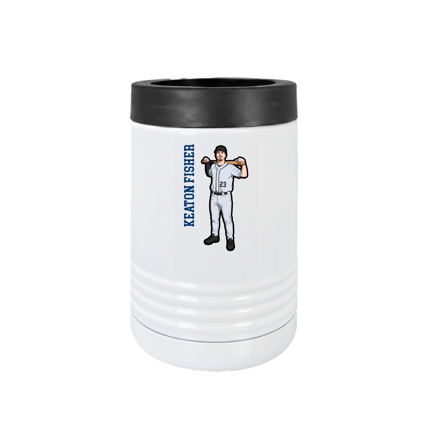 Beverage Holder — Name Vertical in White
