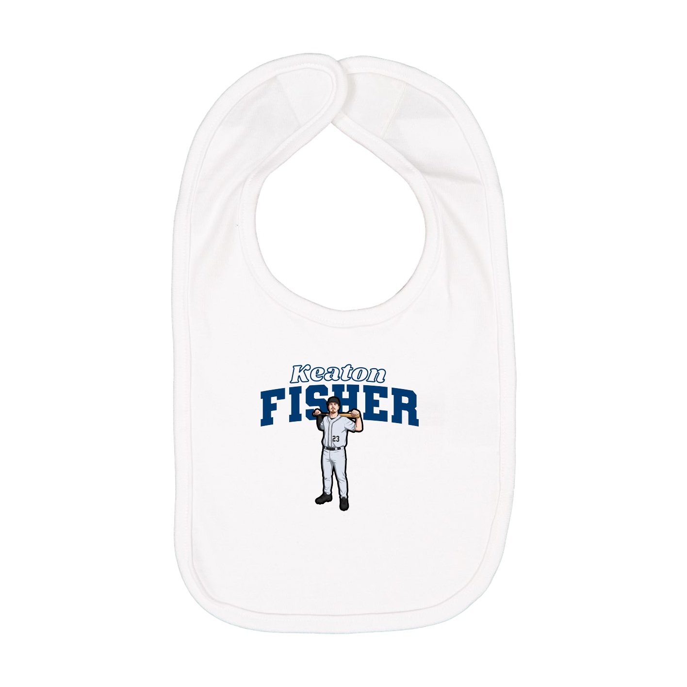 Infant Bib — Name Arch in White