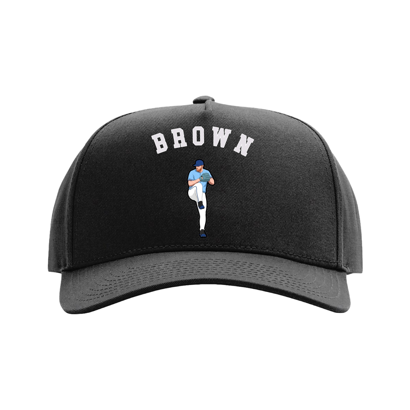 Full Fabric Five-Panel Champ Cap — Shirsey Arch in Black