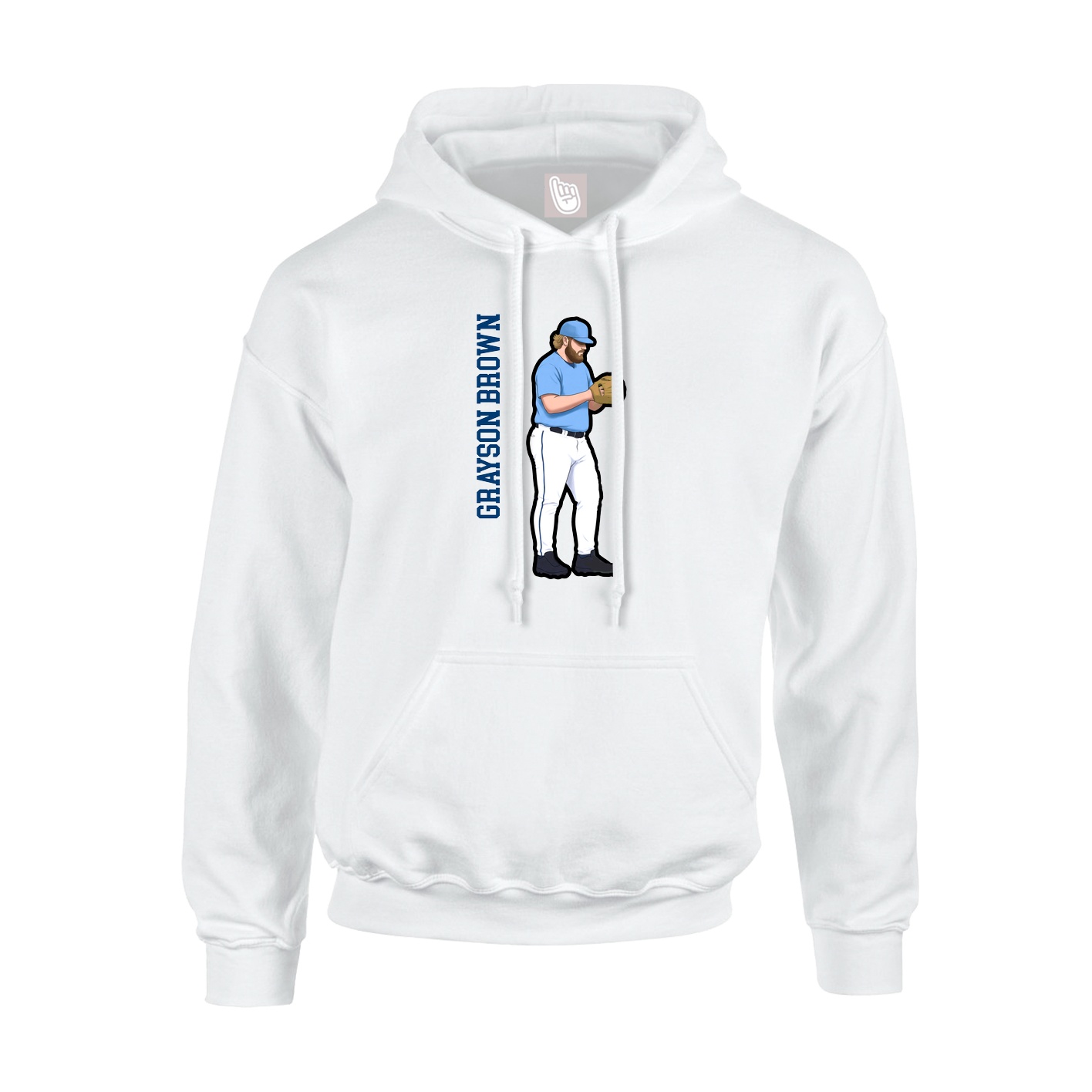 Hoodie — Name Vertical in White