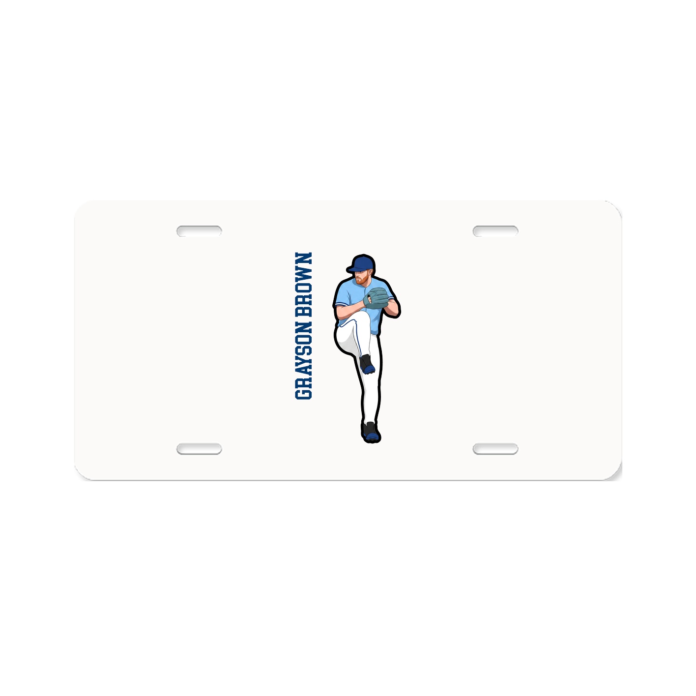 License Plate — Name Vertical in Classic