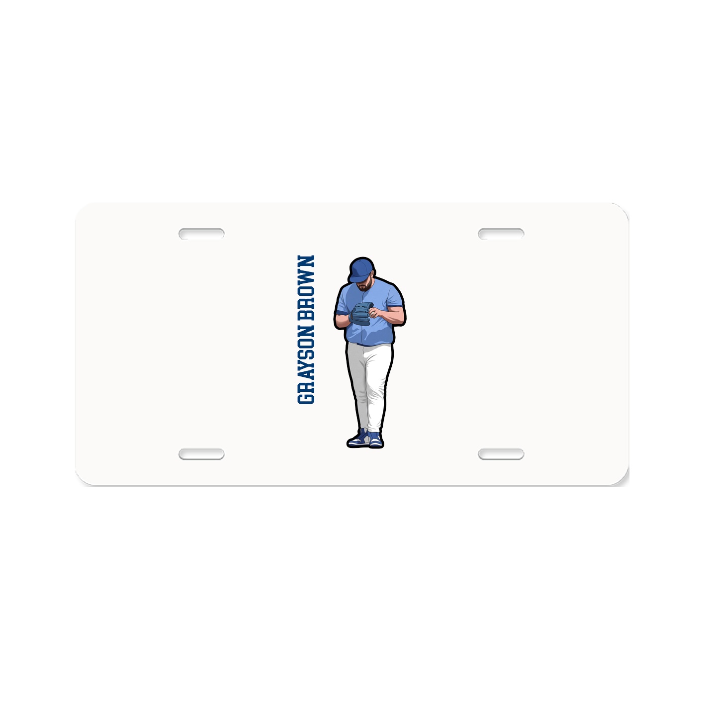 License Plate — Name Vertical in Classic