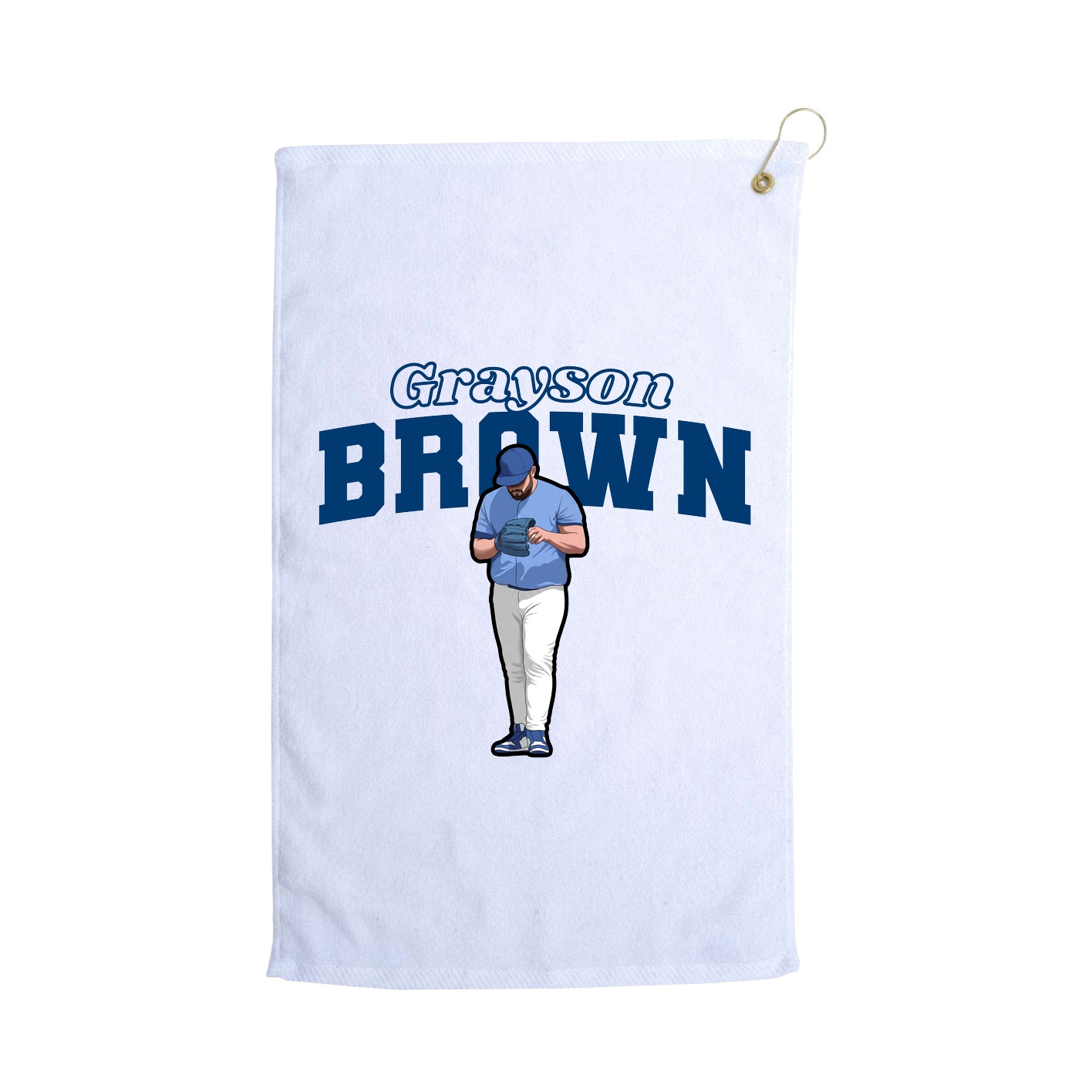 Golf Towel — Name Arch in White