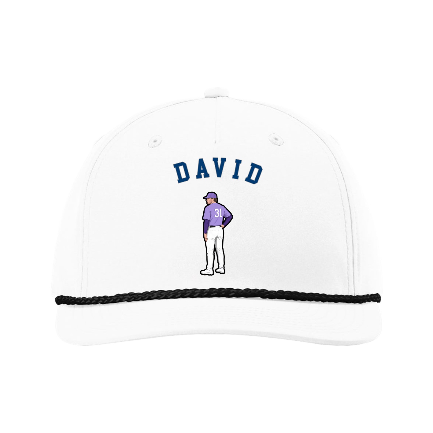 Five-Panel Classic Rope Cap — Shirsey Arch in White