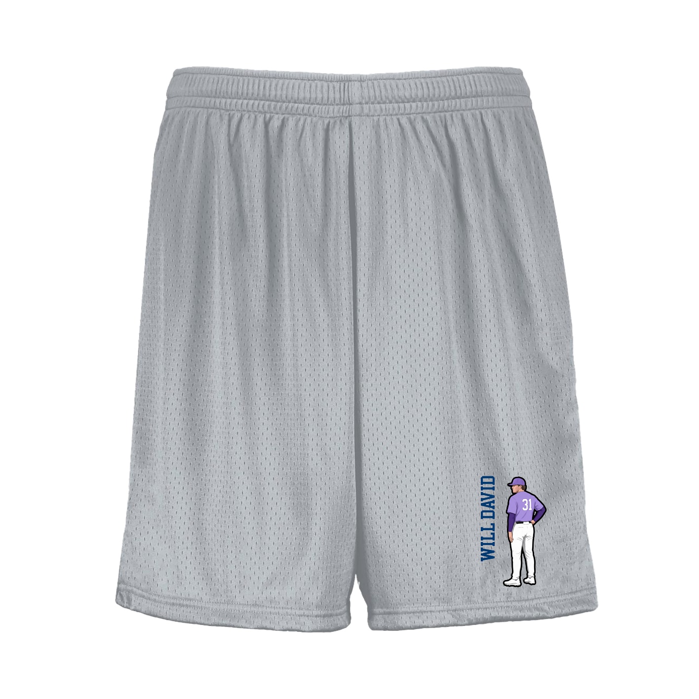 Shorts — Name Vertical in Silver