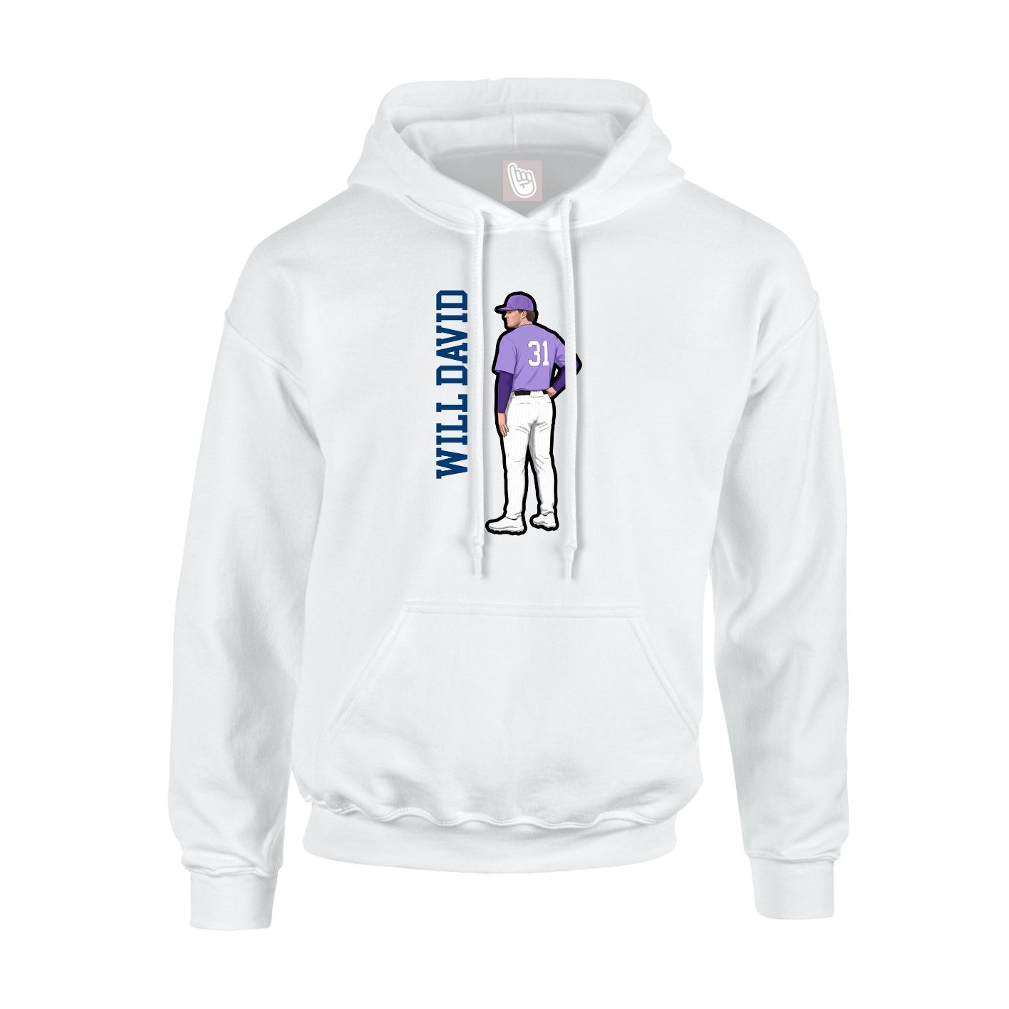 Hoodie — Name Vertical in White