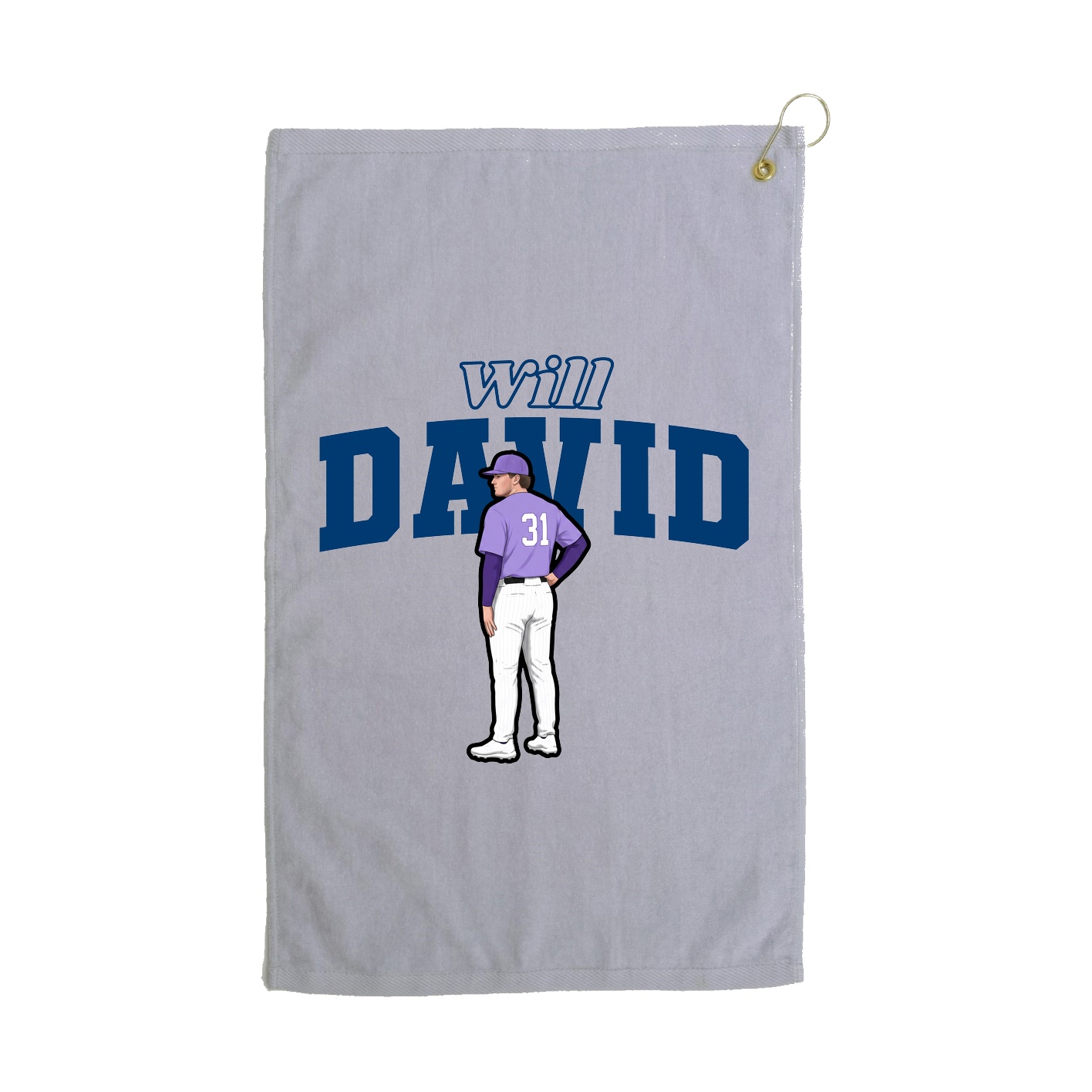 Golf Towel — Name Arch in Grey