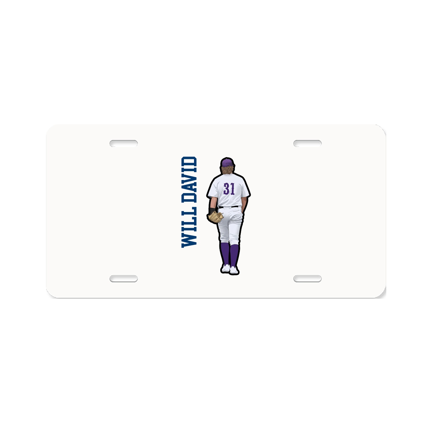 License Plate — Name Vertical in Classic