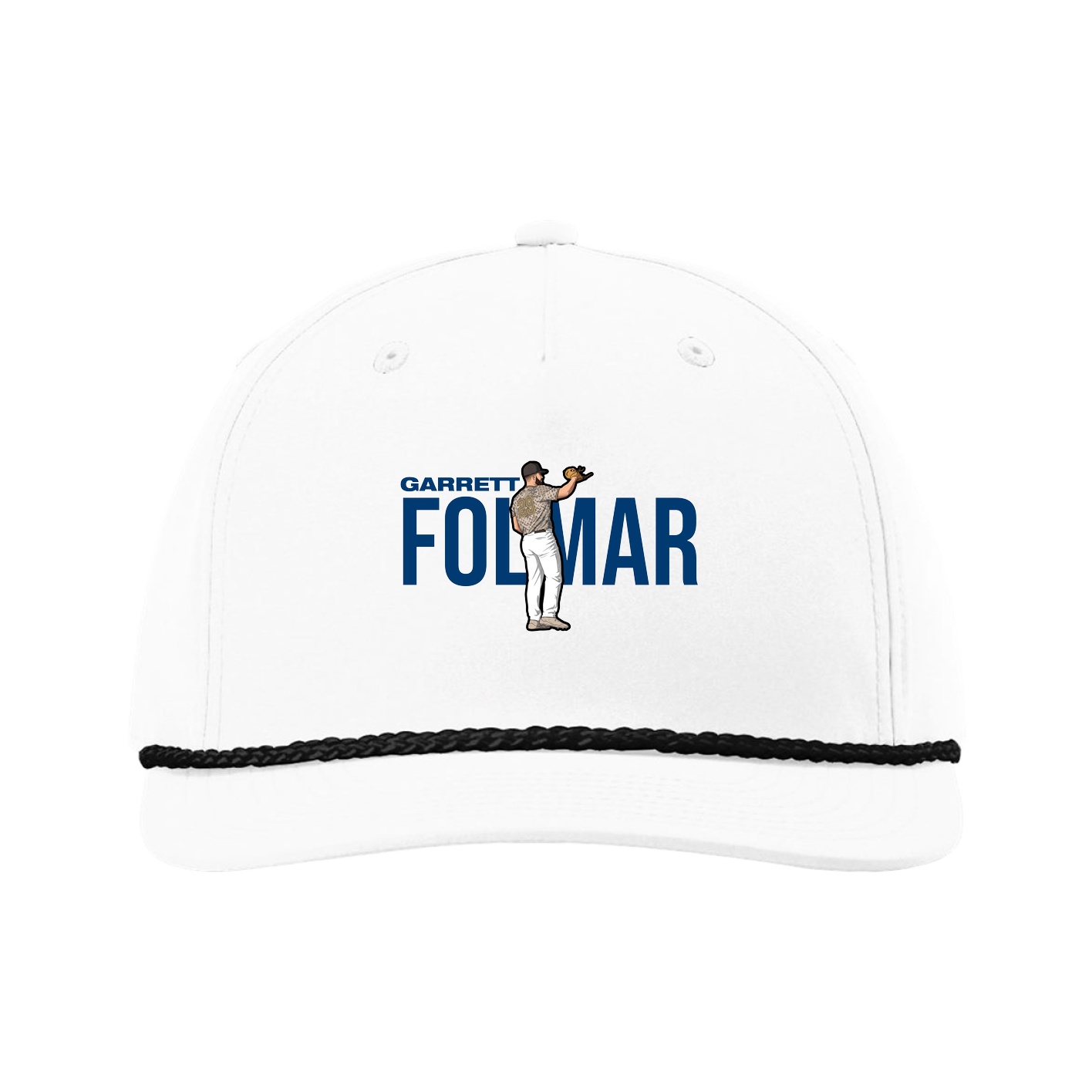Five-Panel Classic Rope Cap — Player Name in White
