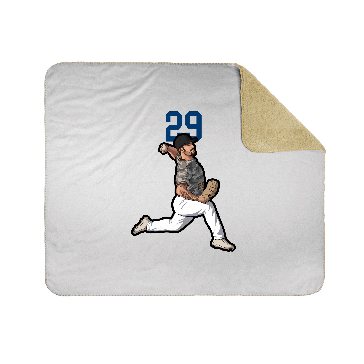 Throw Blanket — Number Top in White