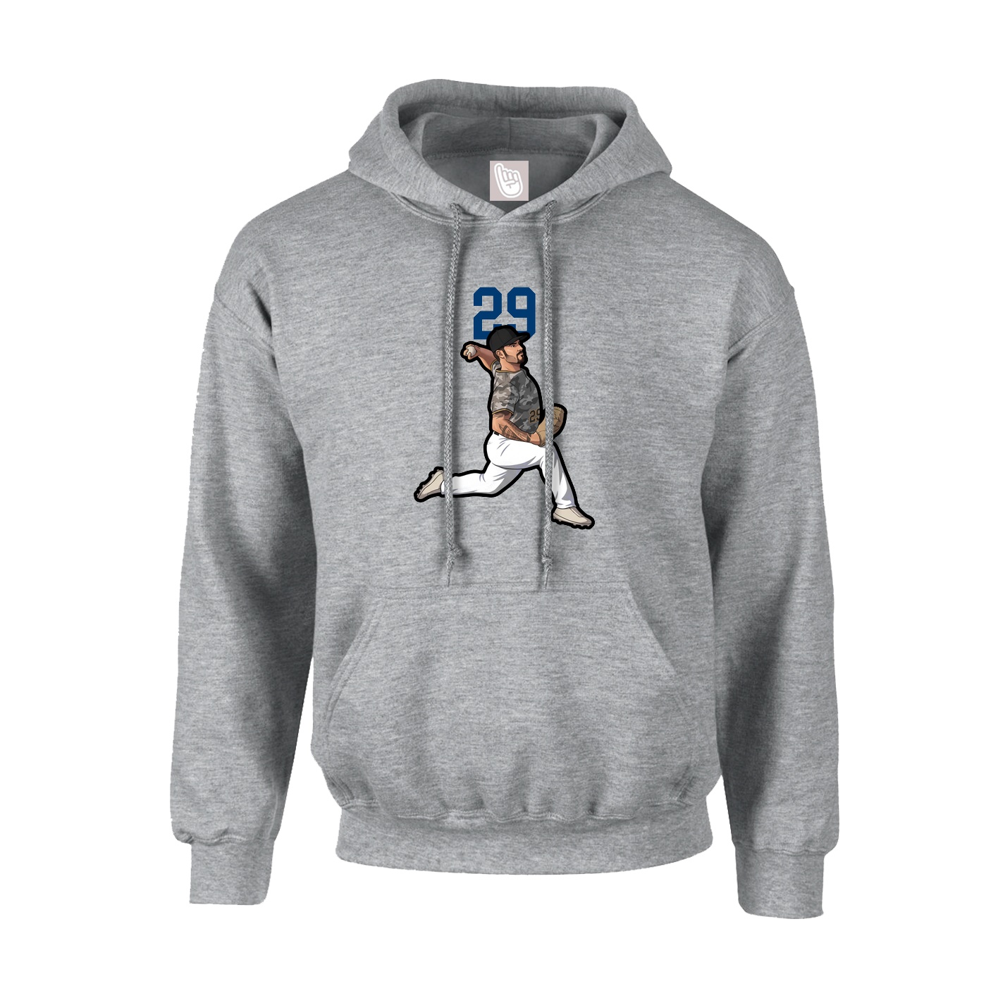 Youth Hoodie — Number Top in Grey