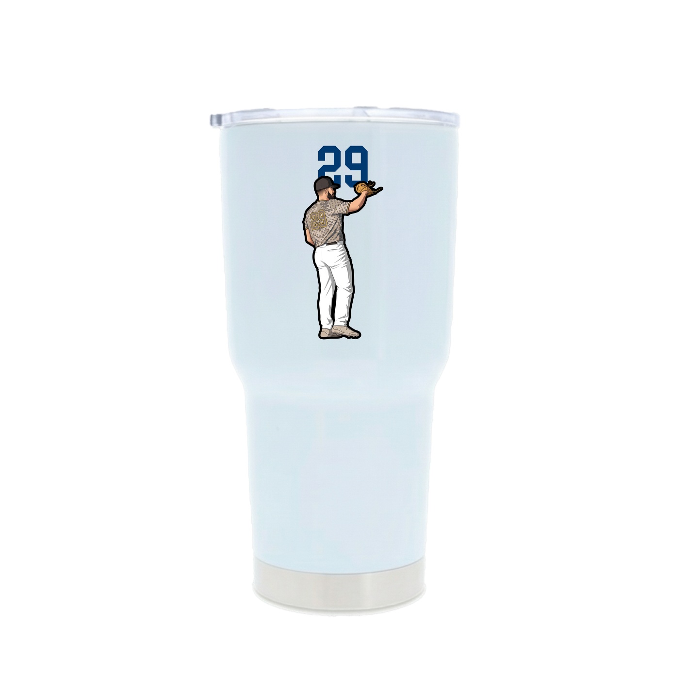 30oz Stainless Steel Tumbler — Number Top in White
