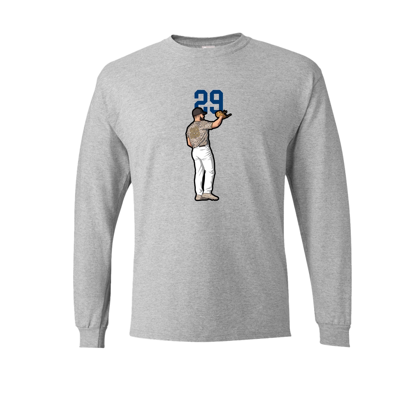 Long Sleeve Tee — Number Top in Grey