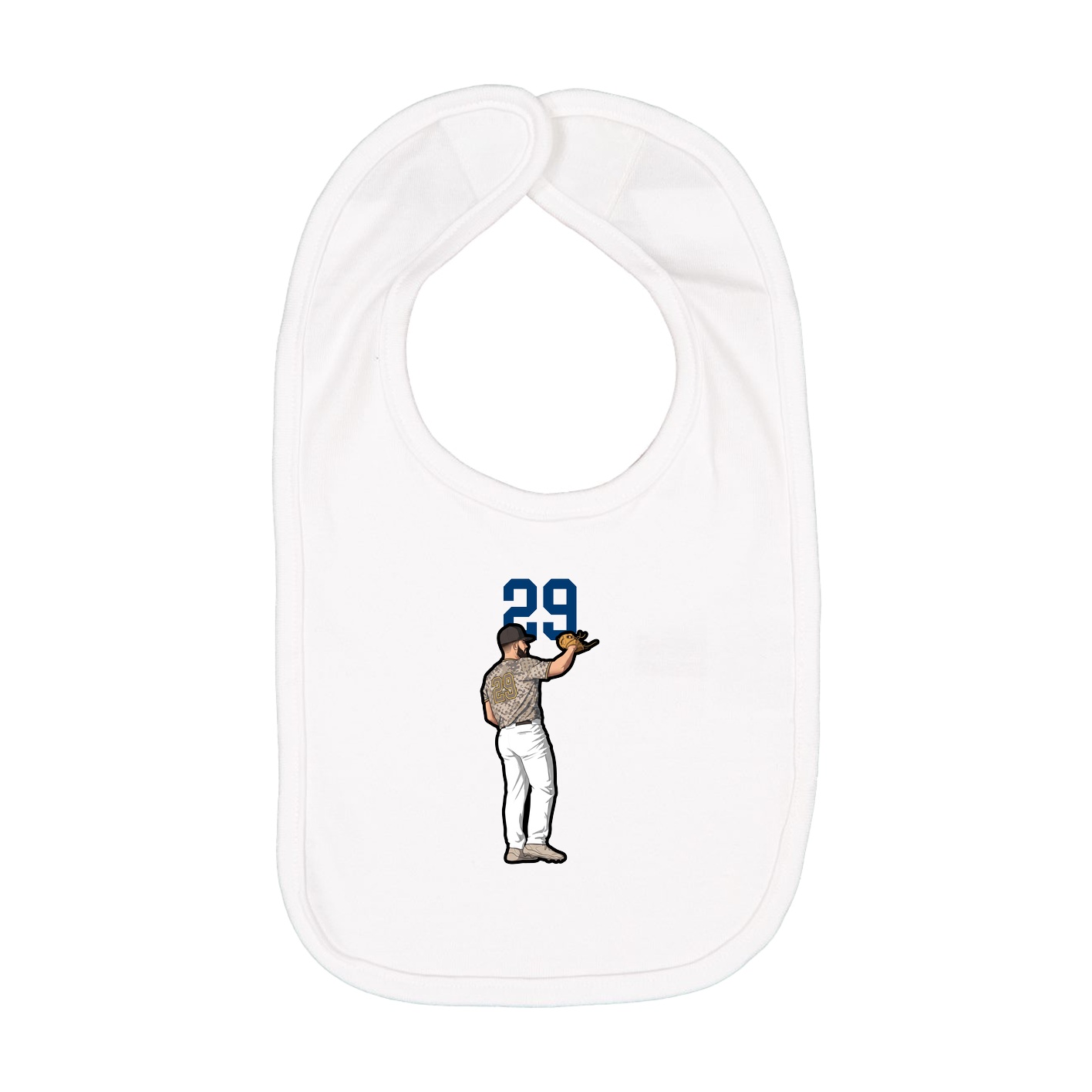 Infant Bib — Number Top in White