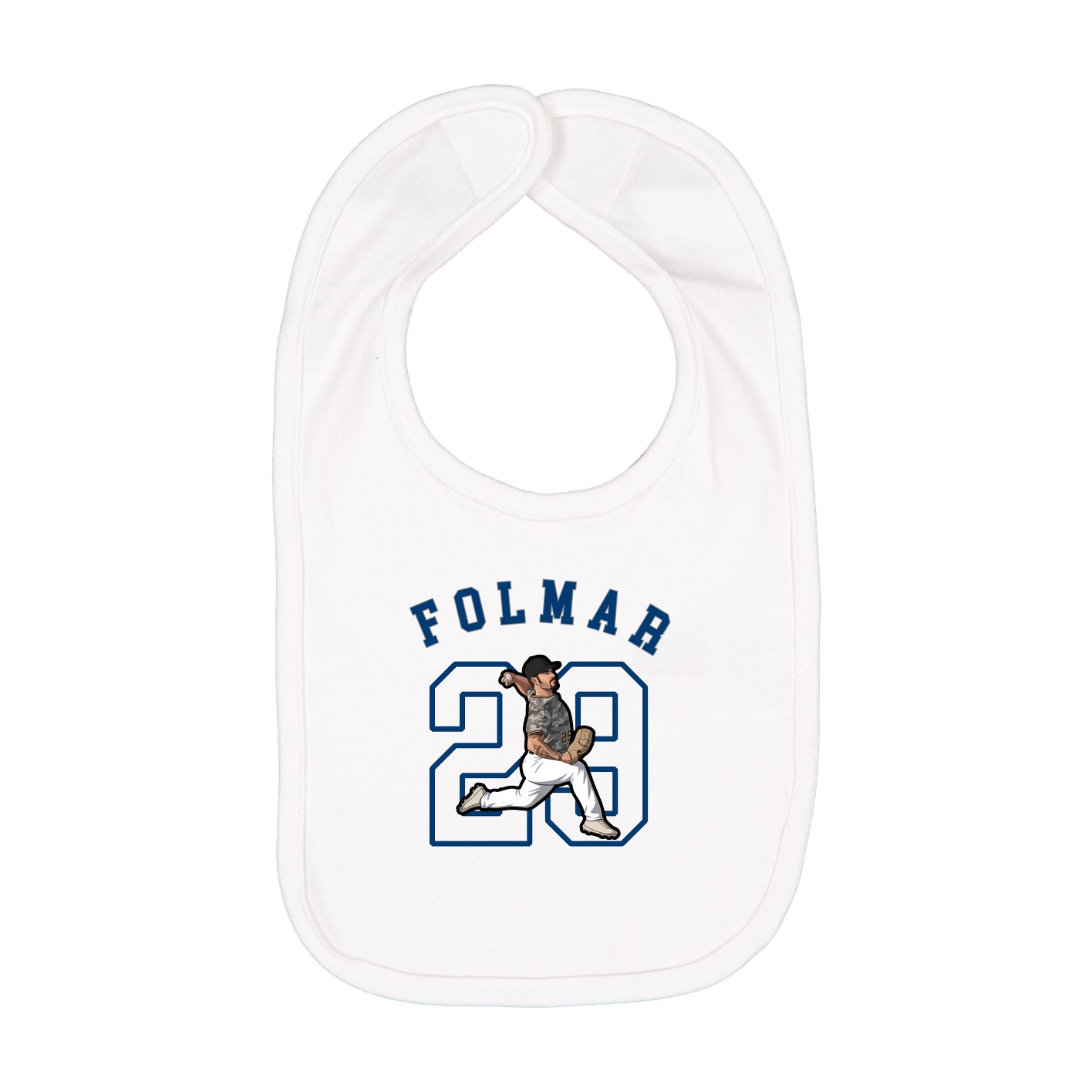 Infant Bib — Shirsey Arch in White