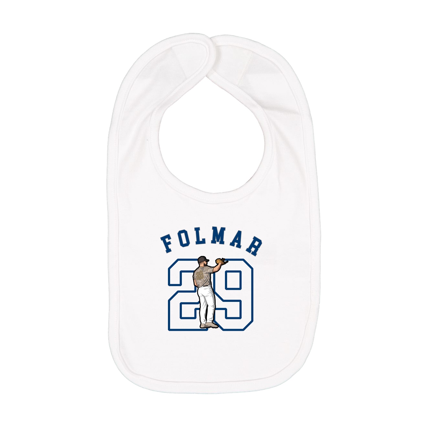 Infant Bib — Shirsey Arch in White