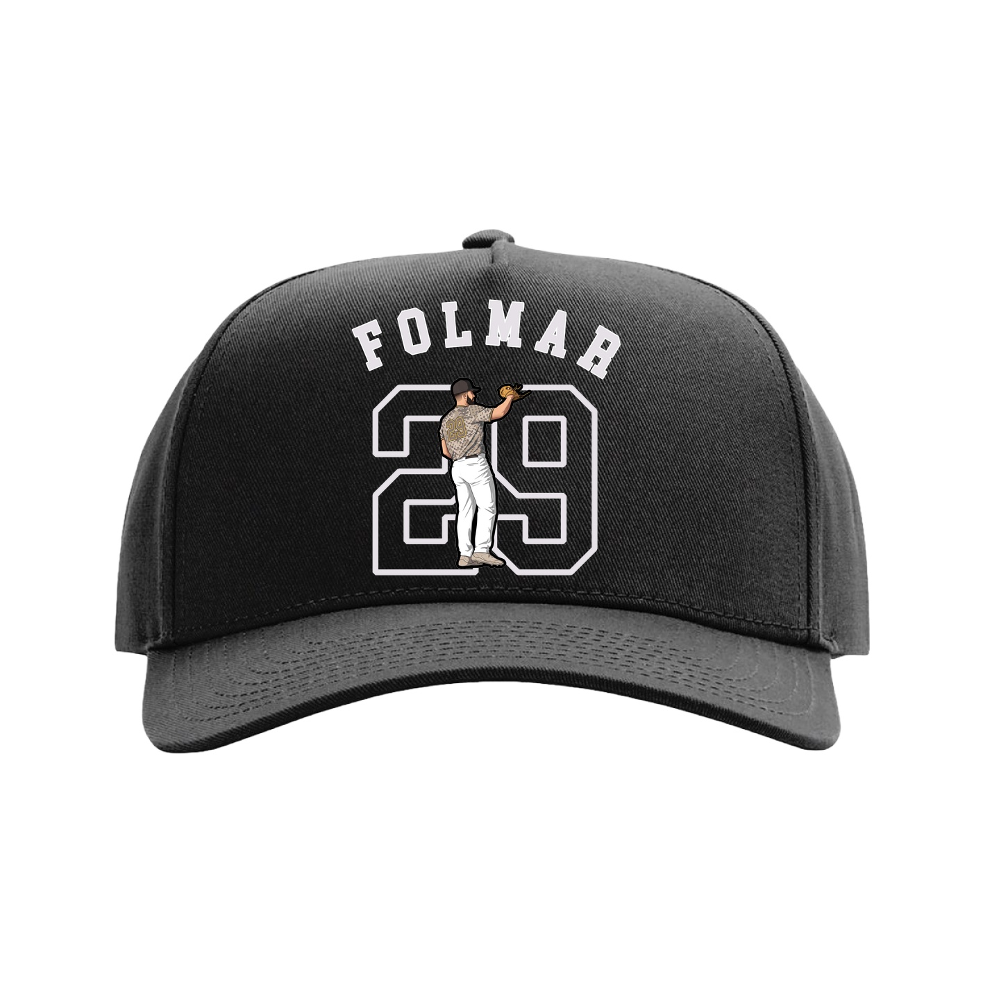 Full Fabric Five-Panel Champ Cap — Shirsey Arch in Black