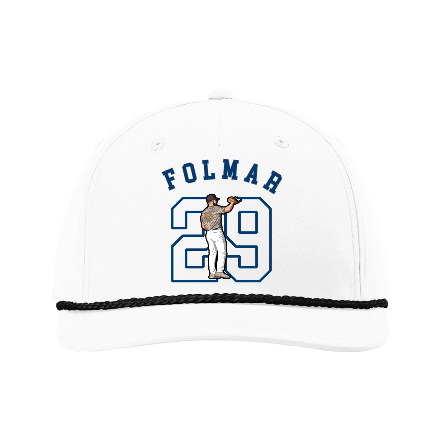 Five-Panel Classic Rope Cap — Shirsey Arch in White